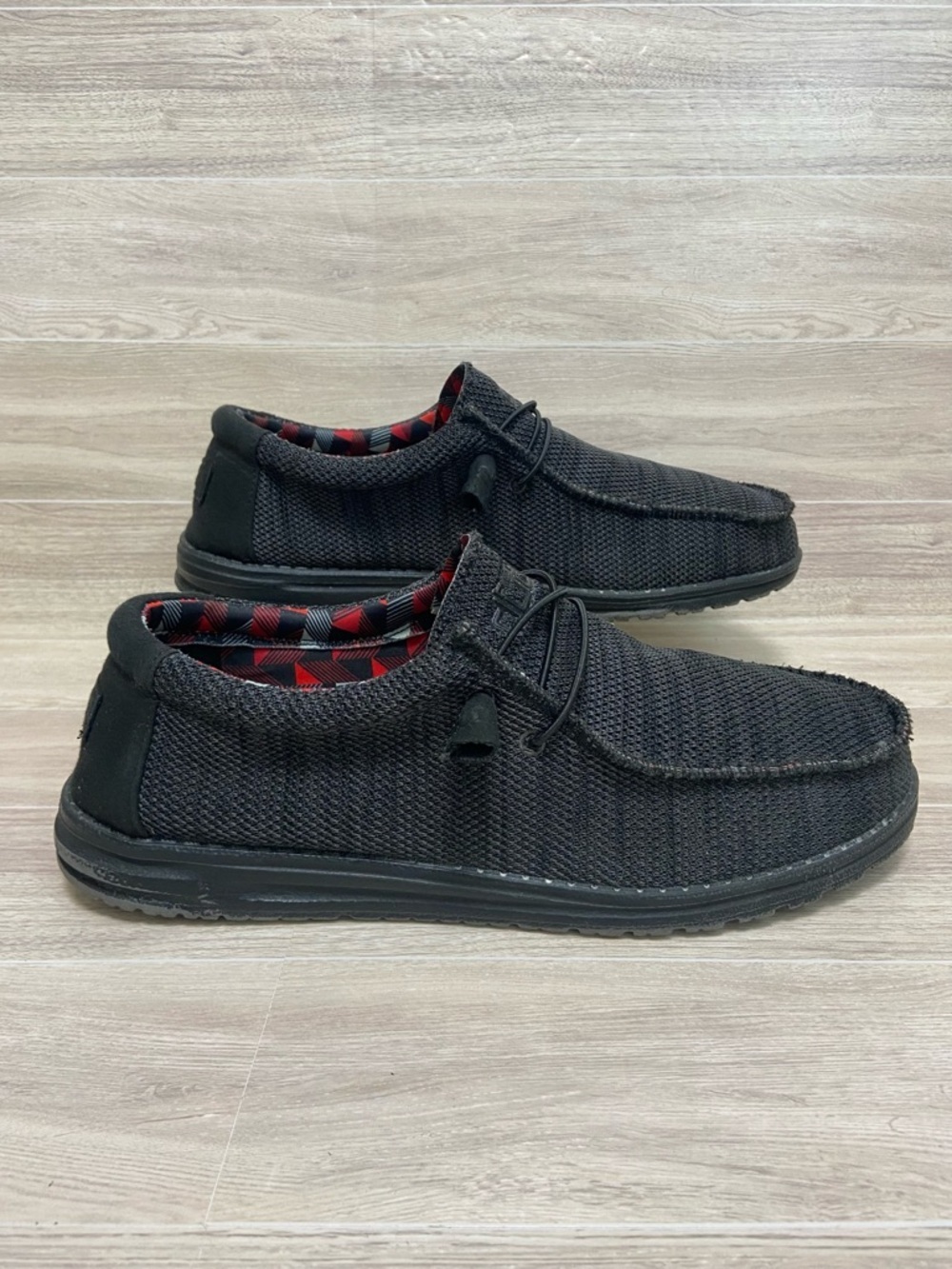 HEY DUDE / Wally Sox Jet Black Slip-on Shoes Mens Size 13